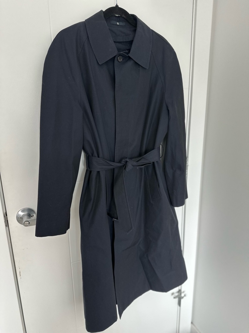 Vintage Maestro Navy Trench Coat Removable Lining Belted Classic Coat - Picture 3 of 16